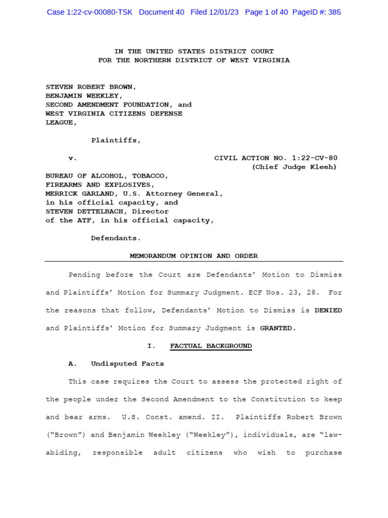 Prohibition On Young Adults Purchasing Firearms From FFLs Ruled