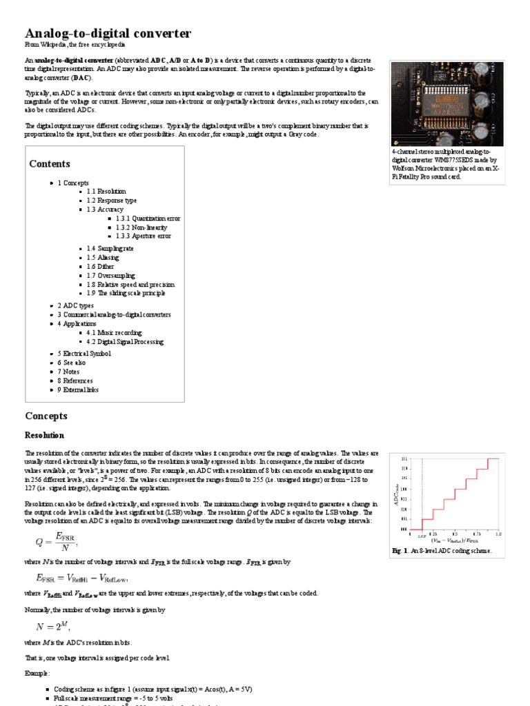 AnalogTodigital Converter Wikipedia, The Free Encyclopedia PDF
