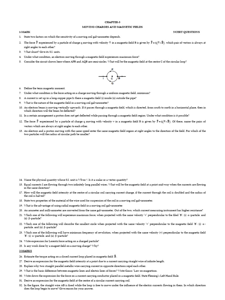 Chapter4 Ncert Practice Questions PDF Field Force