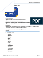 Calendario Del Contribuyente 2023