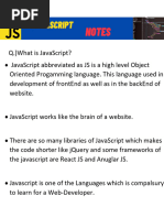 Core JavaScript Notes