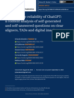 Assessing The Reliability of ChatGPT: A Content Analysis of Self-Generated and Self-Answered Questions On Clear Aligners, TADs and Digital Imaging