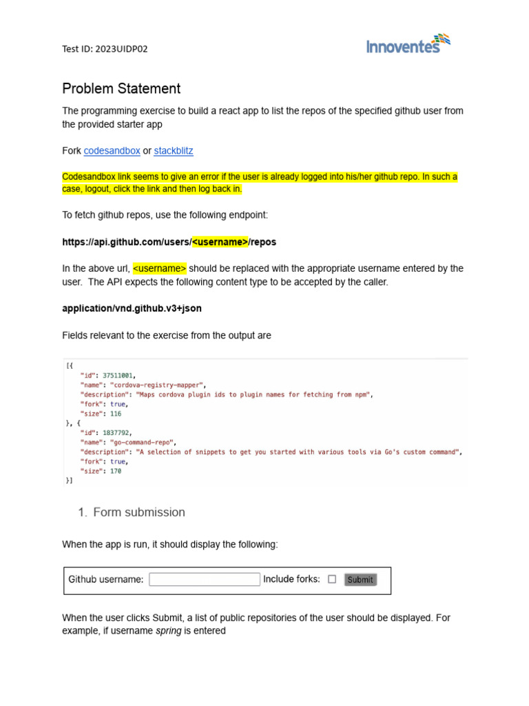 React App for GitHub Repo Listing | PDF | Computers