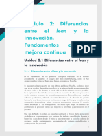 Módulo 1.2. Diferencias Entre El Lean y La Innovación. Fundamentos de La Mejora Continua