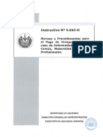 Instructivo No. 5063-D Normas y Procedimientos para El Pago de Incapacidades en Caso de Enfermedad Accidente Común Maternidad y Riesgos Profesionales