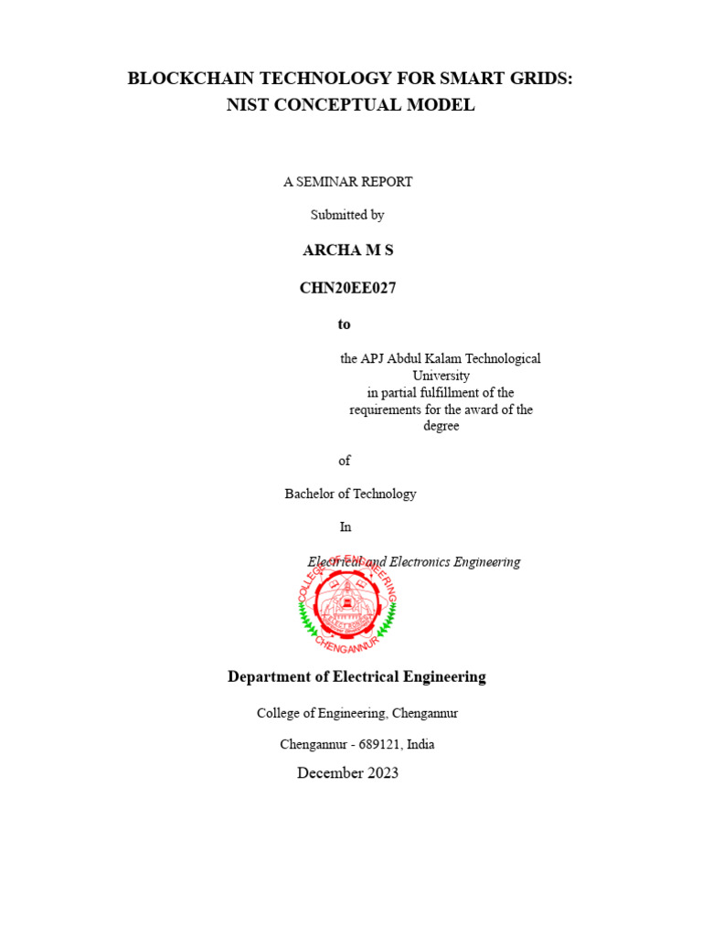 Blockchain in Smart Grids: NIST Model Report | PDF | Smart Grid ...