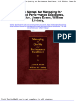 Solution Manual For Managing For Quality and Performance Excellence 11th Edition James Evans William Lindsay