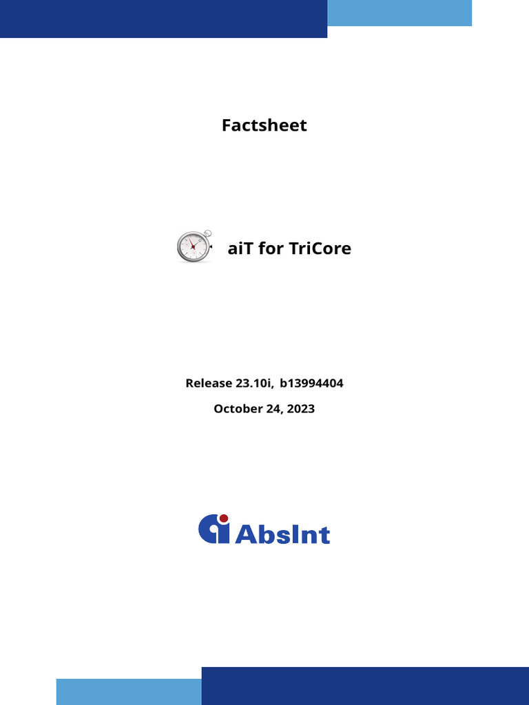 Factsheet Ait Tricore Web | PDF | Compiler | Software Development