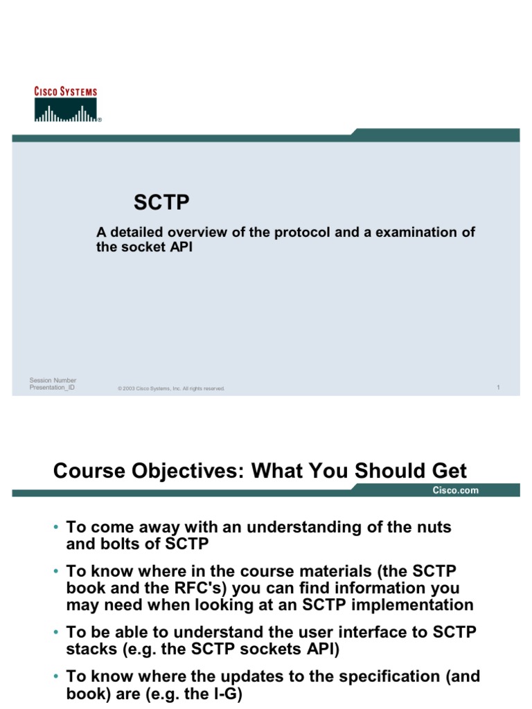 SCTP Tutorial | PDF | Transmission Control Protocol | Port (Computer ...