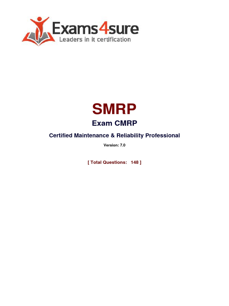 CMRP Exam Practice Questions Guide | PDF | Reliability Engineering | Pump