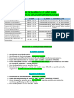 Calendario de Matricula Año 2024