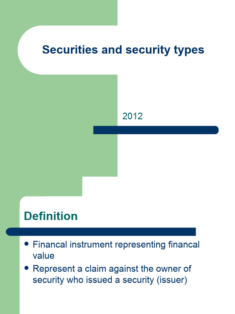 Understanding Securities and Their Types | PDF | Finance & Money Management