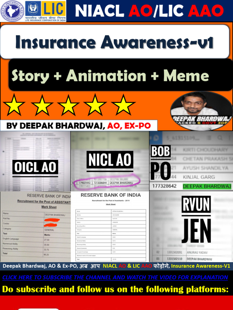 Insurance Awareness Video 1 To 5 by BankerShala | PDF | Insurance ...