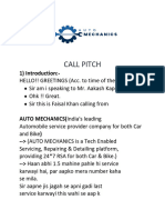 Auto Mecanics Call Pitch