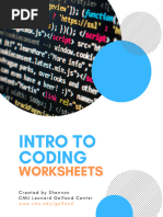 Intro To Coding Worksheets Final