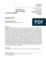 The Flipped Classroom in Second Language Learning: A Meta-Analysis