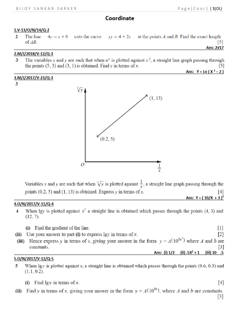 Coordinate Geometry Pdf