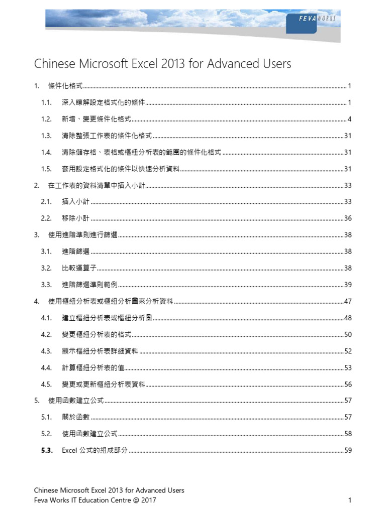 Chinese Microsoft Excel 2013 For Advanced Users | PDF