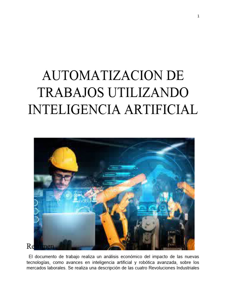 Impacto de la IA en el Empleo y Economía | PDF | Inteligencia ...
