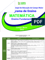 Programa de Ensino de Matemática 6º Ao 9º Ano 2022