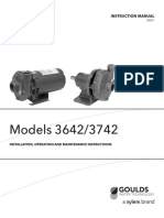 Goulds Pumps 3642 3742 Close Coupled Frame Mounted Centrifugal Installation Operation Manual