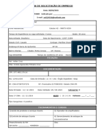 Ficha de Solicitação de Emprego