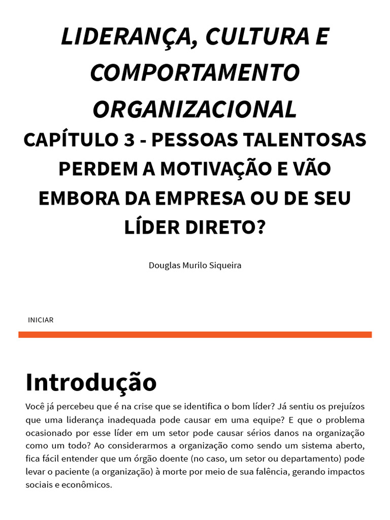 Liderança Cultura E Comportamento Organizacional Aula 3 Pdf
