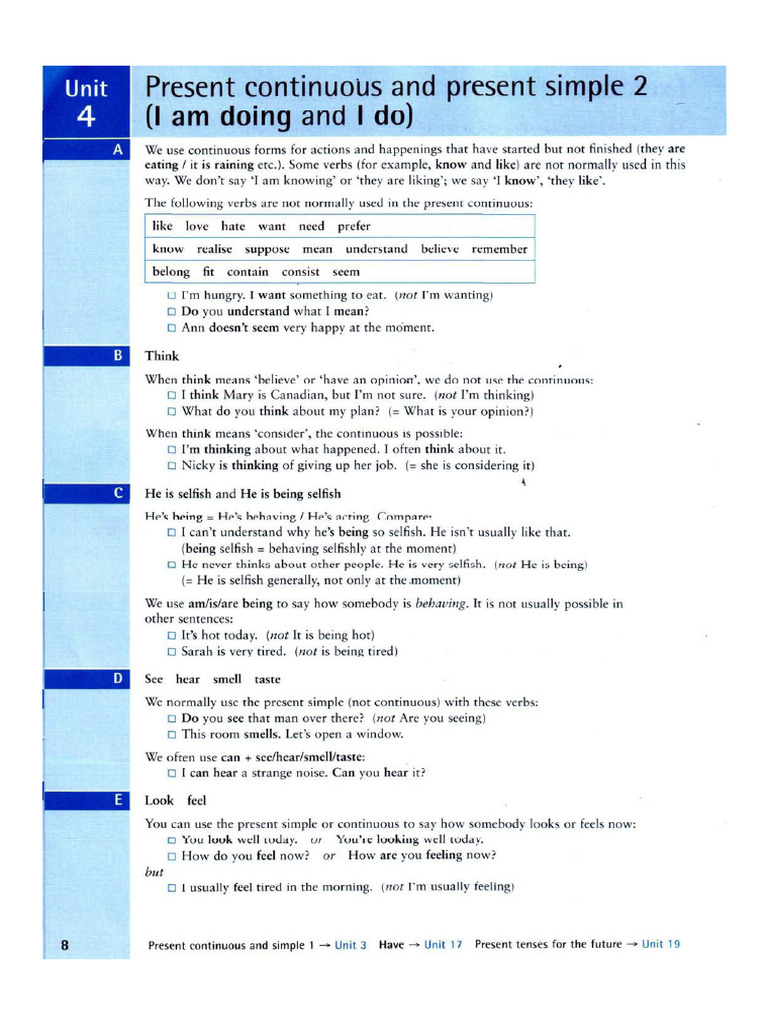 Murphy - English Grammar in Use - Inter - Unit 4 - Present Simple ...