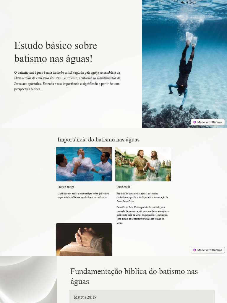 Estudo Basico Sobre Batismo Nas Aguas Pdf Batismo Jesus