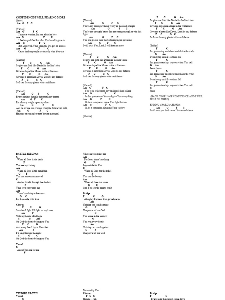 Confidence Pdf Song Structure Religious Belief And Doctrine