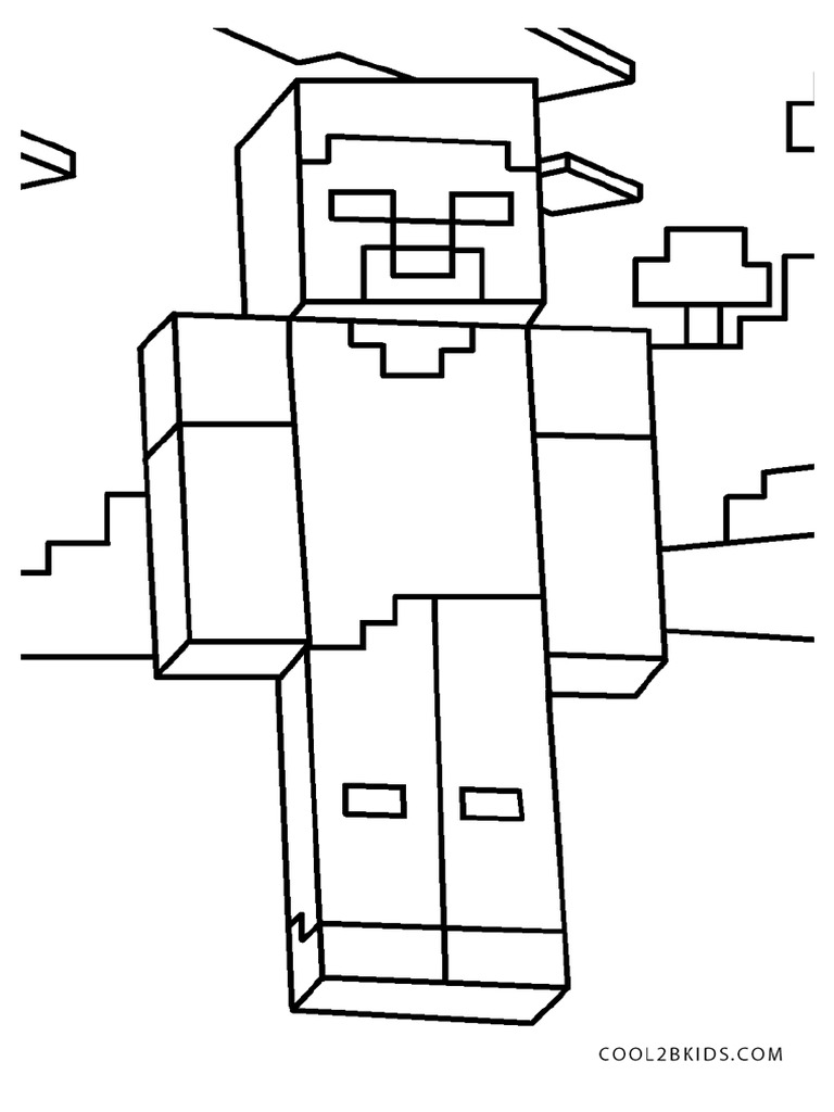 Kolorowanki Minecraft Herobrine PDF