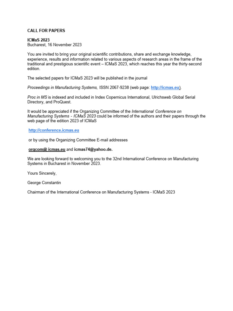 Call For Papers PDF