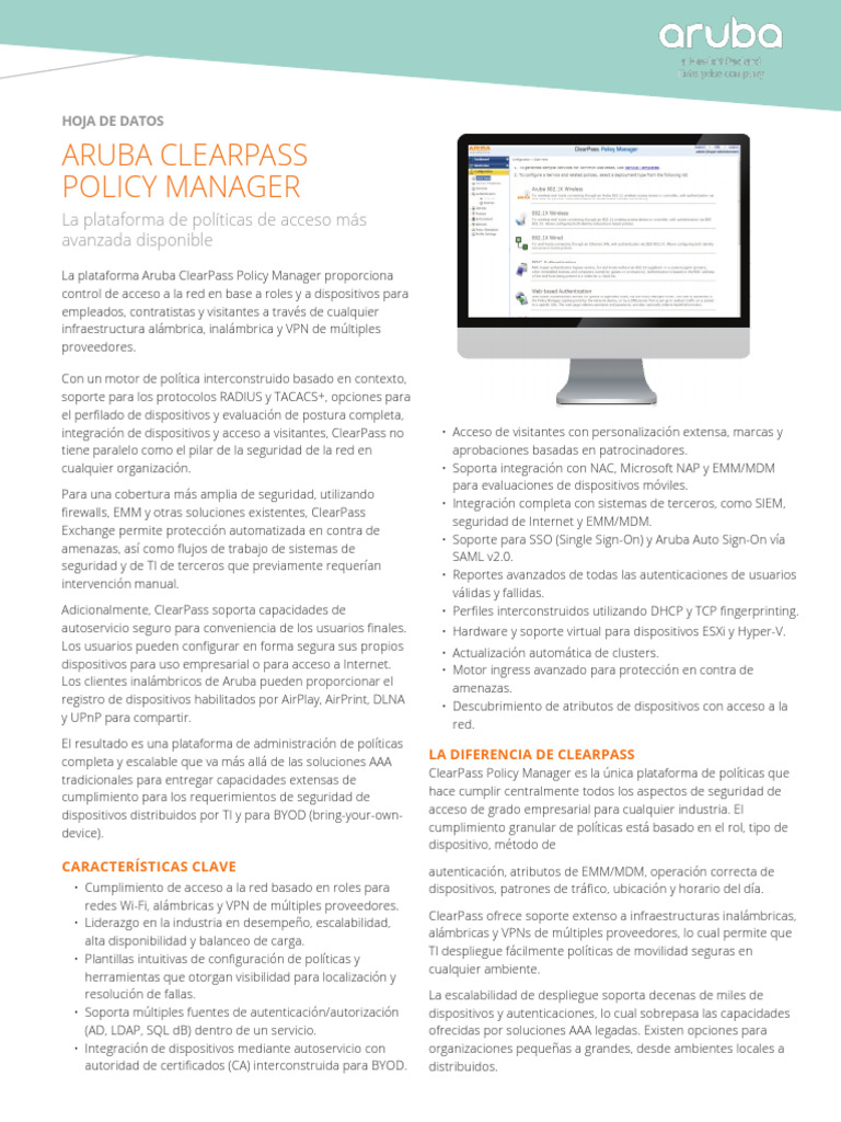 Gestión de Políticas con ClearPass | PDF | Red privada virtual ...