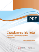 Znowelizowana Lista Lektur W Podstawie Programowej SPP