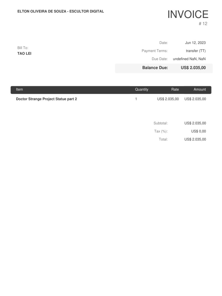 Invoice # 12 | PDF