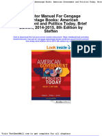 Instructor Manual For Cengage Advantage Books American Government and Politics Today Brief Edition 2014 2015 8th Edition by Steffen