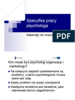Wstep Do Psychologii Organizacji Modul 1 El Specyfika Pracy Psychologa