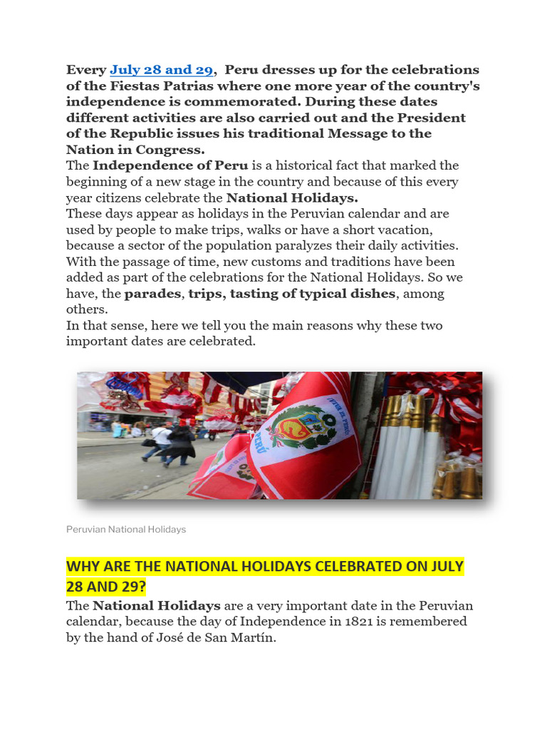 Celebrating Peru's Fiestas Patrias | PDF | Lima | South America