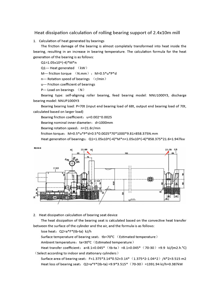 Heat Dissipation Calculation of Rolling Bearing Support of 2.4x10m Mill PDF Thermal