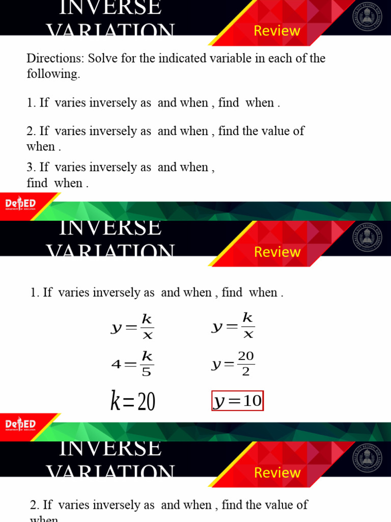 Inverse Variation Method