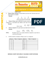 Fichas de Numeros Primos y Compuestos para Sexto de Primaria