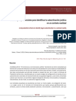 Criterios Jurisprudenciales para Identificar La Subordinación Jurídica en Un Contrato Realidad