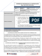 Informe de Necesidad de La Contratación Nro. 2023-GOP-DR-IN-0011