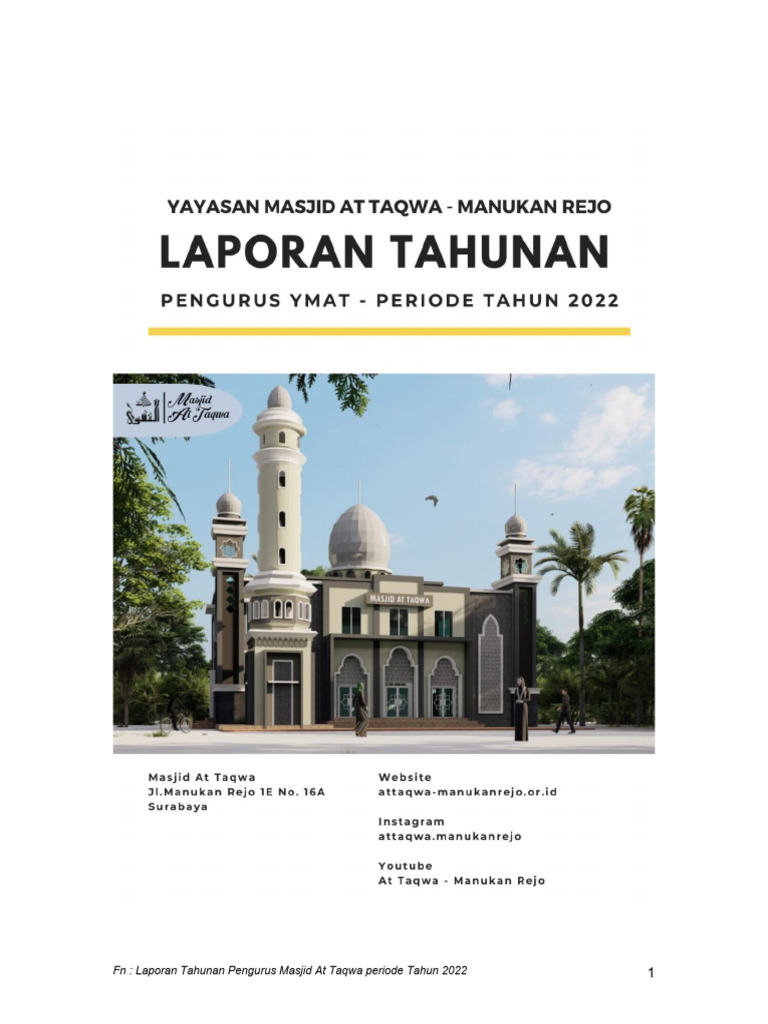 Laporan Tahunan 2022 Masjid At Taqwa Surabaya Pdf