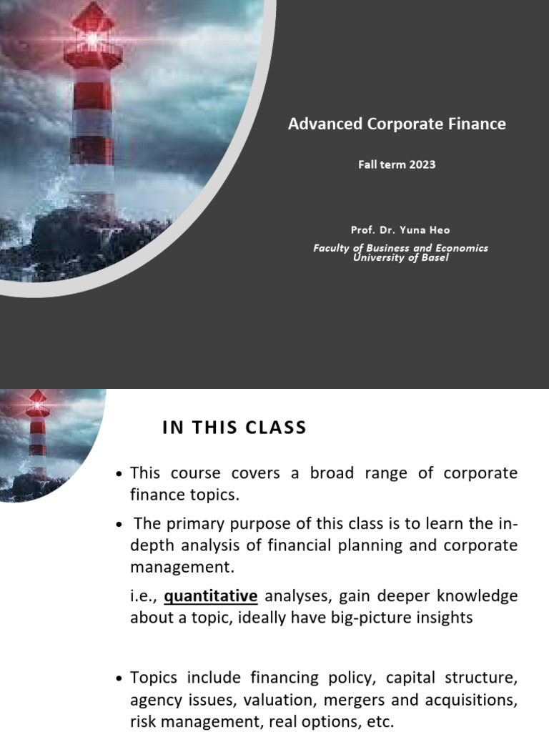 Advanced Corporate Finance Course Guide | PDF | Policy | Capital Structure