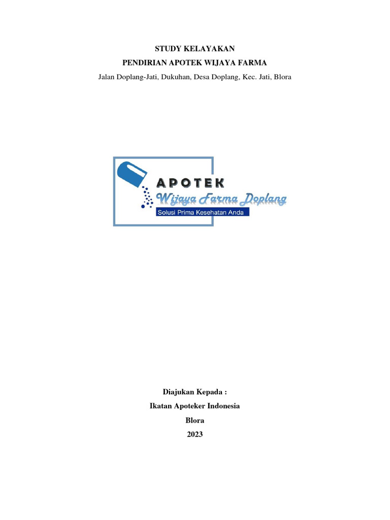 Study Kelayakan Apotek Wijaya Farma Pdf Kesehatan Holistik
