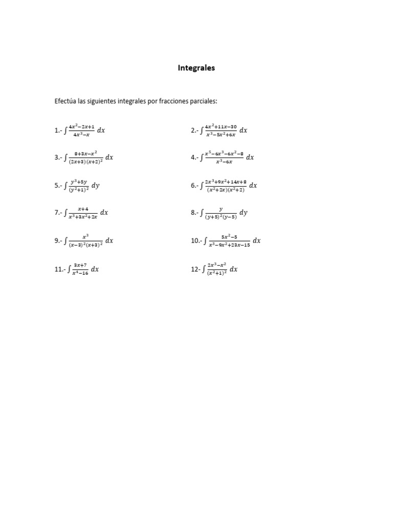 Tarea 24 integrales fracciones parciales pdf