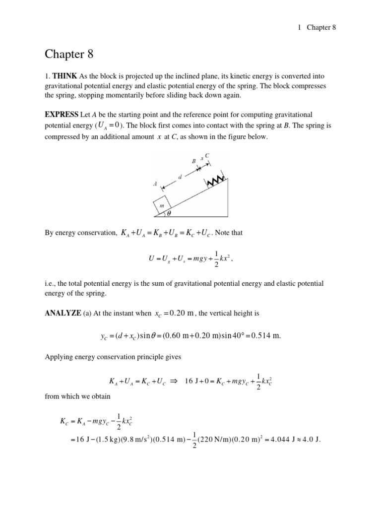 CH 08 | PDF | Potential Energy | Kinetic Energy