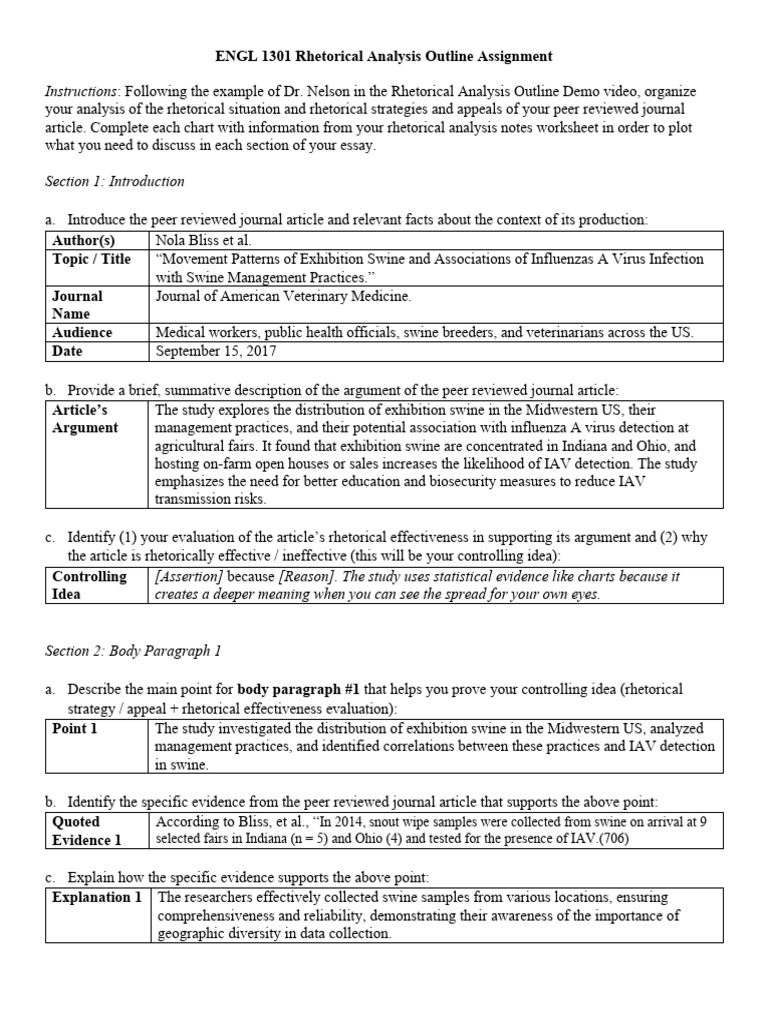 Rhetorical analysis outline worksheet 2 pdf rhetoric influenza