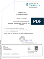 Certificado Alumno Regular: Secretaría de Estudios